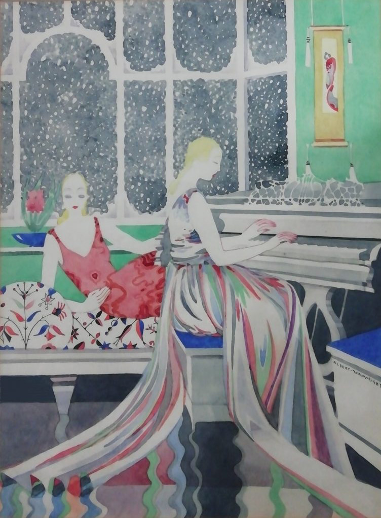 Albert Wainwright - At the Piano - watercolour, size: 27.5x36.5cm £1,000