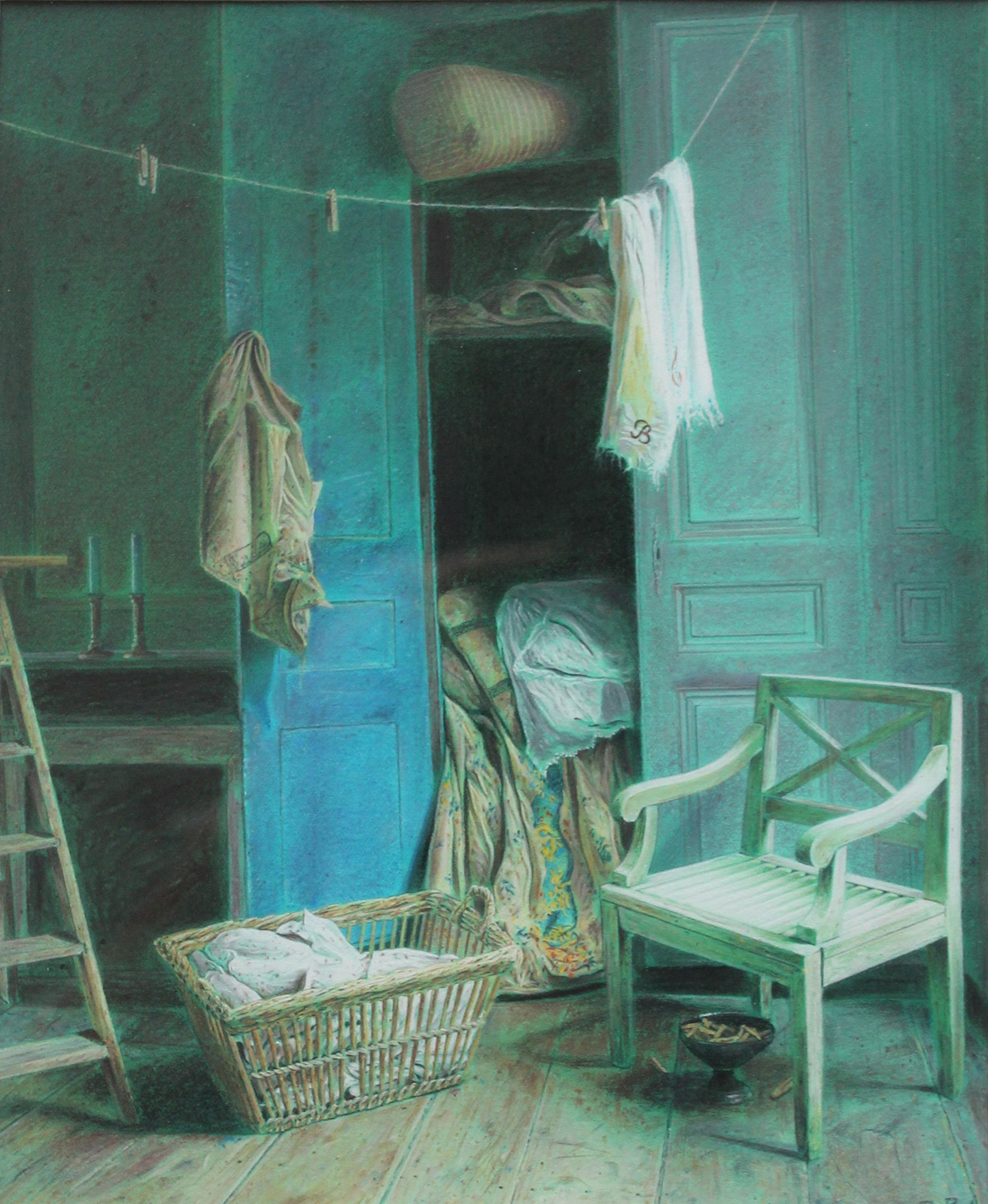 Darren Baker - Laundry Day - pastel and pencil, size: 23x19cm £4,000