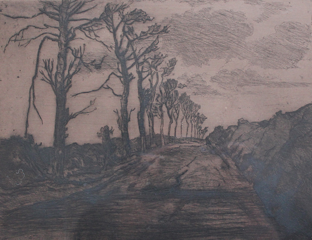 Edgar Rowley Smart - Lane and Trees - etching, size: 20.5x25.5cm £750
