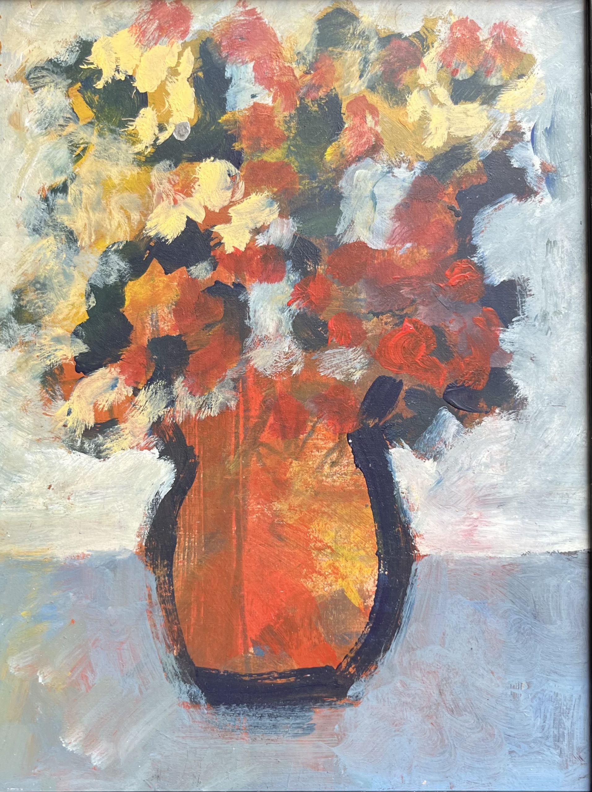 Michael Howard - Flowers in Earthenware Pot - oil/acrylic on board, size: 20x15cm £375