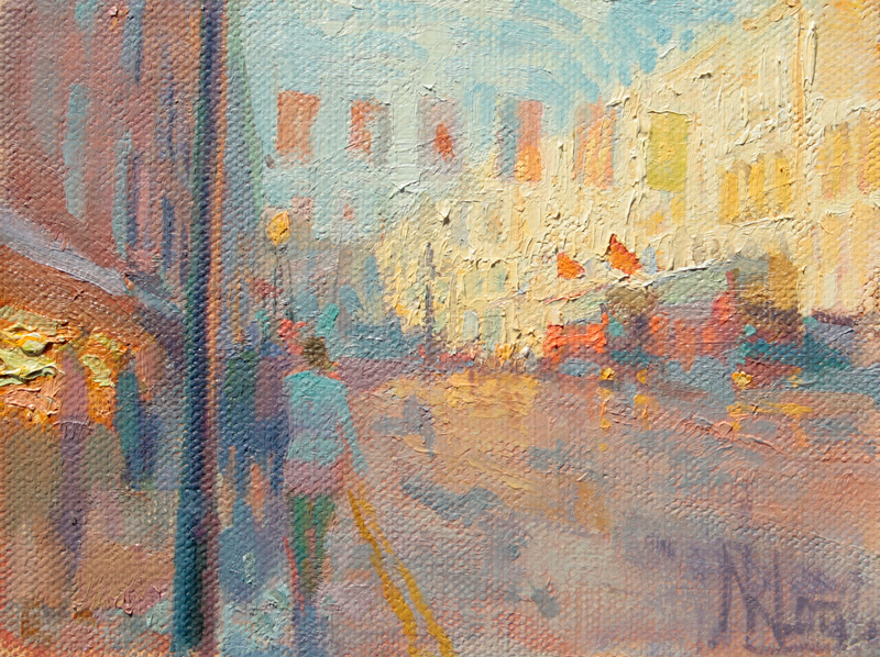 Norman Long - Hamleys at Day's End - 15x20cm, oil on board, £425
