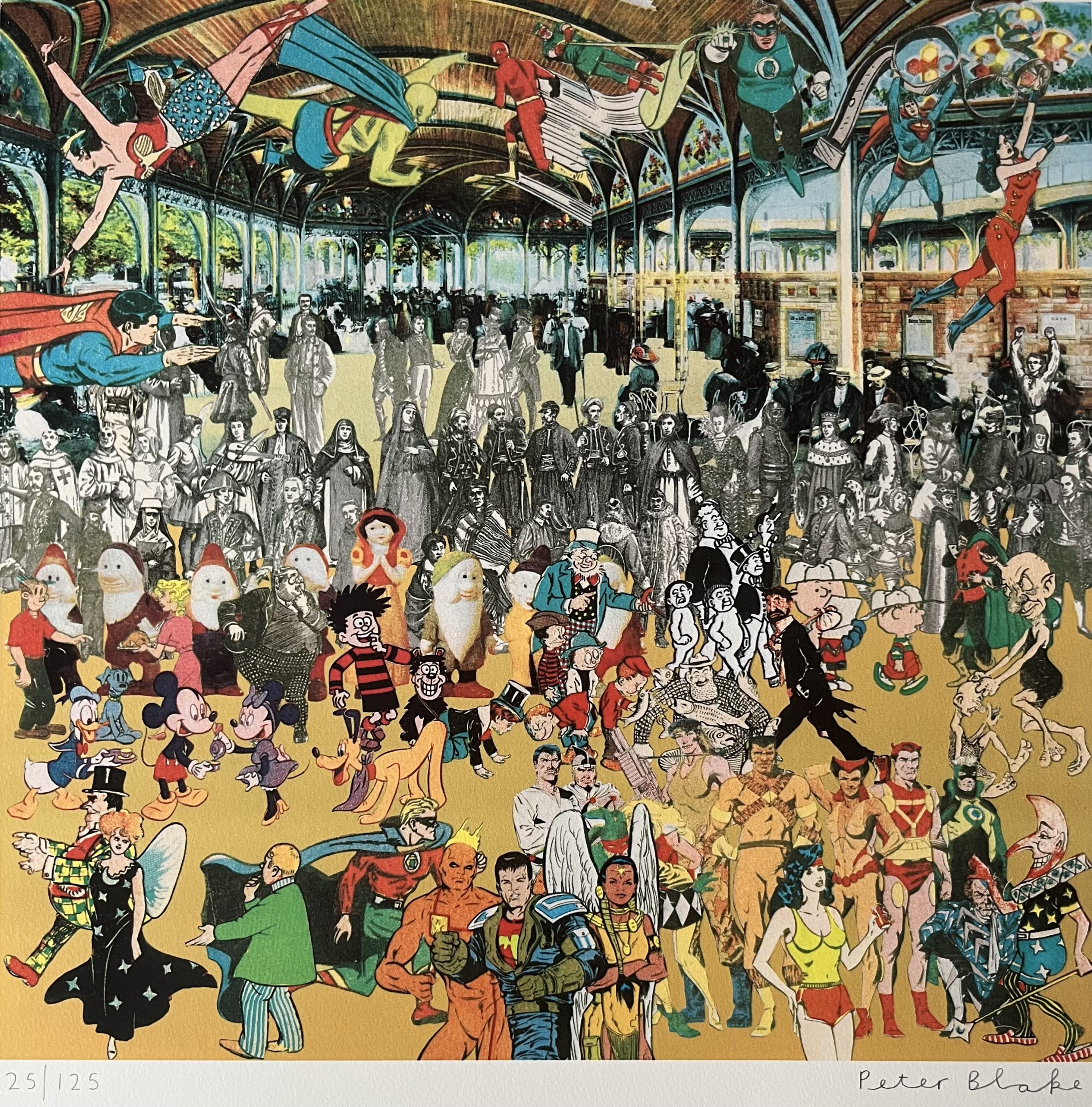 Vichy: A Convention of Comic Book Characters - signed, limited edition silkscreen print, 57x57cm £1,400